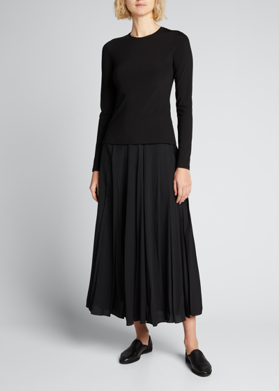 The Row Jipin Boat-neck Silk Knit Top In Deep Blue