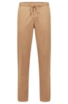 Hugo Boss Slim-fit Pants In Paper-touch Stretch Cotton In Beige