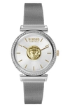 VERSUS VERSUS VERSACE BRICK LANE MESH STRAP WATCH, 34MM