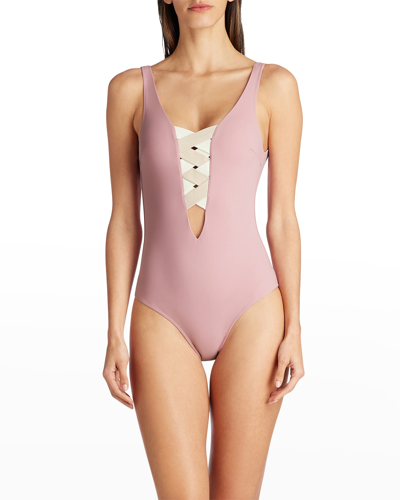 Valimare St. Martin Bandage One-piece Swimsuit In Pink