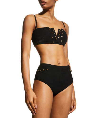 Moeva Wendy High-waist Bikini Bottoms In Black