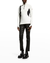 Moncler Polar Fleece Tech Ski Pullover In Cream