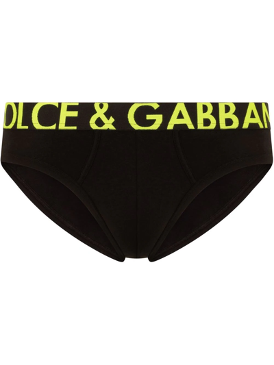 Dolce & Gabbana Logo-print Cotton Briefs In Black