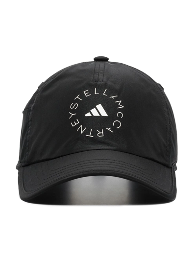 Adidas By Stella Mccartney Logo Print Drawstring Baseball Cap In Black