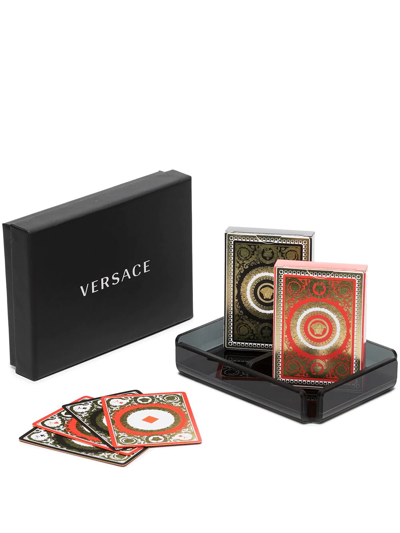 Versace Black And Red Playing Card Set