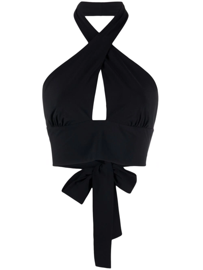 Magda Butrym Cutout Halterneck Bikini Top In Black