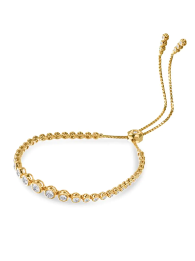 Saks Fifth Avenue Women's 14k Yellow Gold & White Diamond Bolo Bracelet