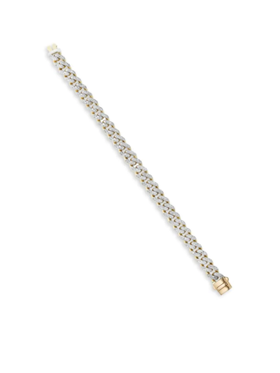 Saks Fifth Avenue Men's 14k Yellow Gold & Diamond Curb Link Bracelet