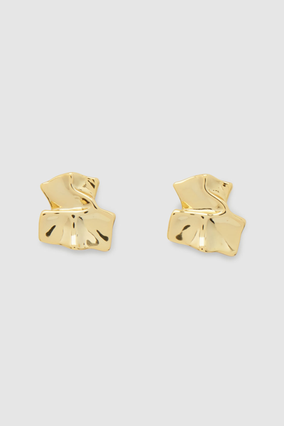 Cos Crushed Stud Earrings In Gold