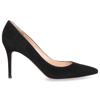 Gianvito Rossi Leather Kitten Heel Pumps With Pointed Toe In Black