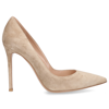 Gianvito Rossi Ellipsis High-back Suede Pumps In Beige
