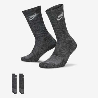 Nike Everyday Plus Cushioned Crew Socks In Black