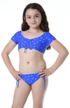 HOBIE KIDS' STRAWBERRY RUCHED REVERSIBLE TWO-PIECE SWIMSUIT