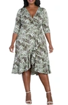 KIYONNA FLIRTY FLOUNCE WRAP DRESS