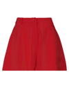 Boutique Moschino Woman Shorts & Bermuda Shorts Red Size 8 Polyester, Elastane