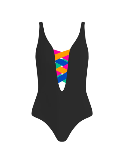 Valimare St. Martin Bandage One-piece Swimsuit In Black