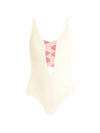 VALIMARE WOMEN'S ST. MARTIN LACE-UP ONE-PIECE SWIMSUIT