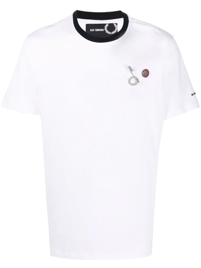 Fred Perry Safety Pin-detail Short-sleeve T-shirt In White