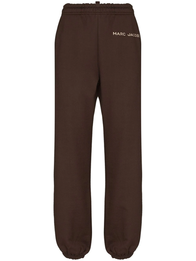 Marc Jacobs Logo Print Loose-fit Track Trousers In Brown