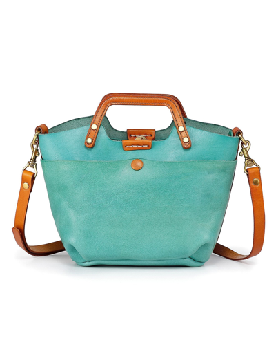 Old Trend Women's Genuine Leather Sprout Land Mini Tote Bag In Aqua