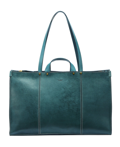 Old Trend Women's Genuine Leather Sandstorm Tote Bag In Teal