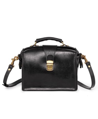 Old Trend Women's Genuine Leather Doctor Transport Satchel Bag In Black