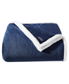 Eddie Bauer Solid Ultra Soft Plush Fleece Reversible Twin Blanket Bedding In Dusted Indigo