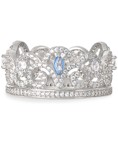 Disney Cubic Zirconia Princess Crown Ring In Sterling Silver