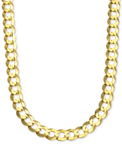 Italian Gold 22" Curb Link Chain Necklace In Solid 10k Gold