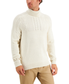 CLUB ROOM MEN'S CHUNKY CABLE KNIT TURTLENECK SWEATER, CREATED FOR MACY'S