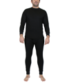 Galaxy By Harvic Men's Winter Thermal Top And Bottom, 2 Piece Set In Black