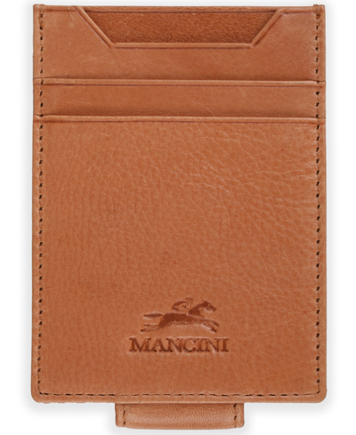 Mancini Men's Bellagio Collection Magnetic Bill Clip Card Case In Cognac
