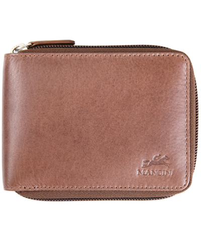 Mancini Men's Bellagio Collection Zippered Bifold Wallet With Removable Pass Case In Brown
