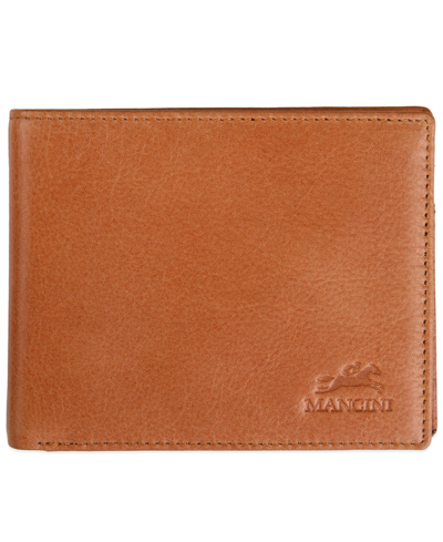 Mancini Men's Bellagio Collection Center Wing Bifold Wallet With Coin Pocket In Cognac