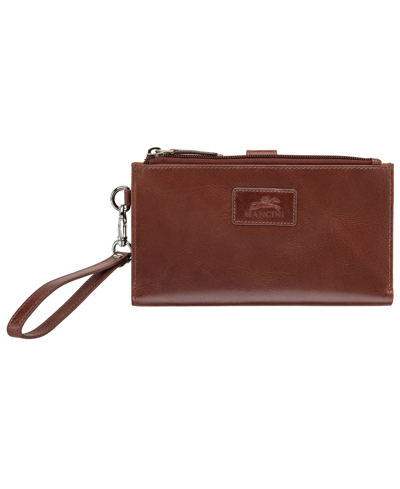 Mancini Men's Casablanca Collection Cell Phone Wristlet In Brown