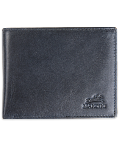Mancini Men's Bellagio Collection Center Wing Billfold Wallet In Black