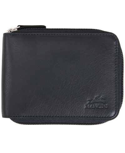 Mancini Men's Monterrey Collection Zippered Bifold Wallet With Removable Pass Case In Black