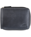 MANCINI MEN'S BELLAGIO COLLECTION ZIPPERED BIFOLD WALLET WITH REMOVABLE PASS CASE