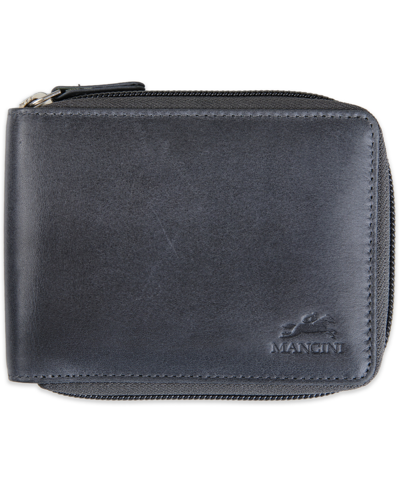 Mancini Men's Bellagio Collection Zippered Bifold Wallet With Removable Pass Case In Gray