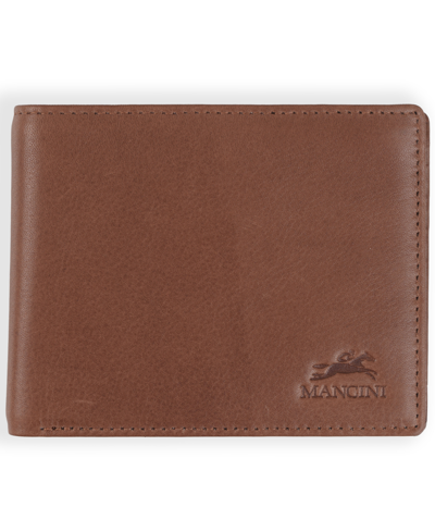 Mancini Men's Bellagio Collection Center Wing Billfold Wallet In Brown