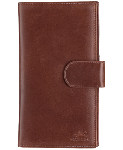 Mancini Men's Casablanca Collection Classic Passport Holder And Travel Organizer In Brown