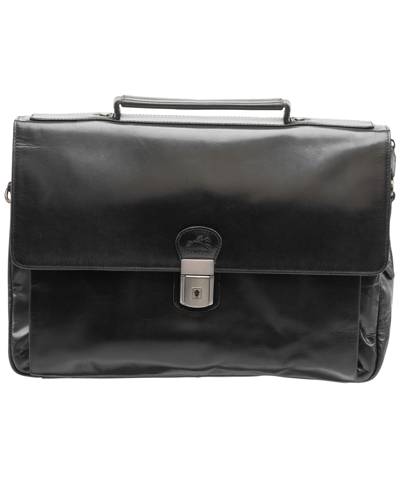 Mancini Men's Buffalo Collection Triple Compartment 15" Laptop Briefcase In Black