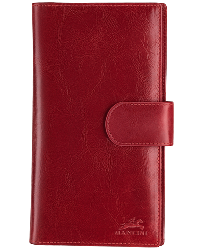 Mancini Men's Casablanca Collection Classic Passport Holder And Travel Organizer In Red