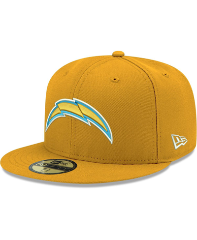 NEW ERA MEN'S NEW ERA GOLD LOS ANGELES CHARGERS OMAHA PRIMARY LOGO 59FIFTY FITTED HAT