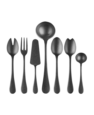 Mepra Vintage-like Oro Nero Full Serving Set, 7 Piece In Black