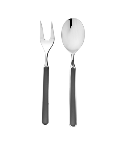 Mepra Fantasia Nero Salad Server Set, 2 Piece In Stainless Steel