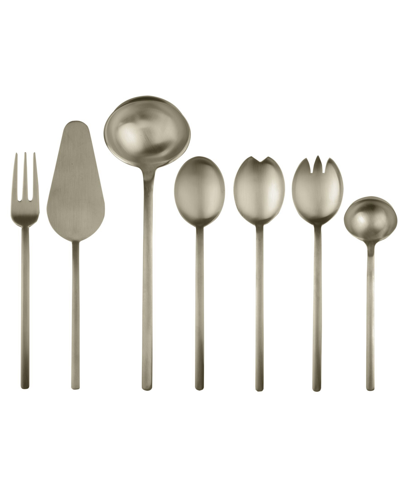 Mepra Due 7-piece Flatware Set - Ice Bronze In Champagne