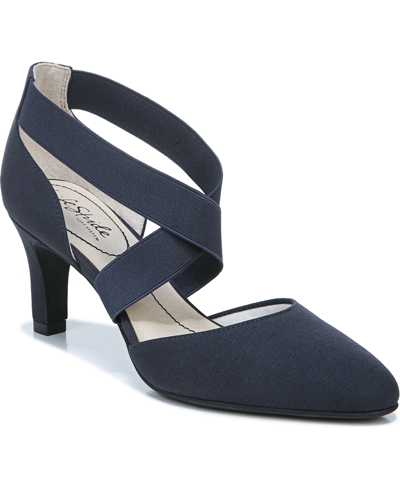 Lifestride Gallery Womens Comfort Insole Almond Toe Pumps In Blue