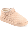 Journee Collection Tazara Quilted Faux Shearling Lined Slipper Boot In Beige