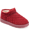 Journee Collection Tazara Quilted Faux Shearling Lined Slipper Boot In Red